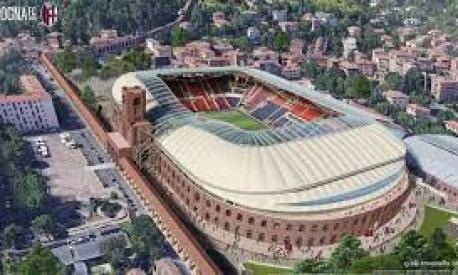 Il rendering dello stadio di Bologna ristrutturato 