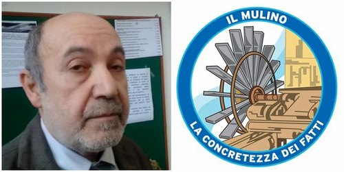 Il candidato sindaco Galdino Cassavia e il simbolo della Lista Civica Il Mulino 