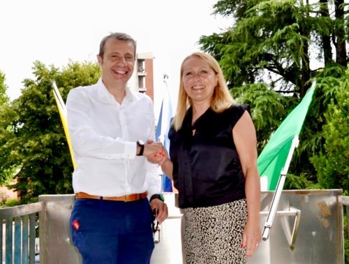 Il neo assessore Emilio Guastamacchia con la sindaca Barbara Barbieri, 