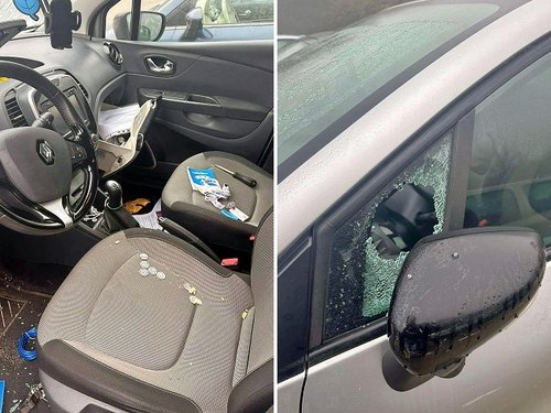 Alcuni dei danneggiamenti sulle auto operati dal 48enne 