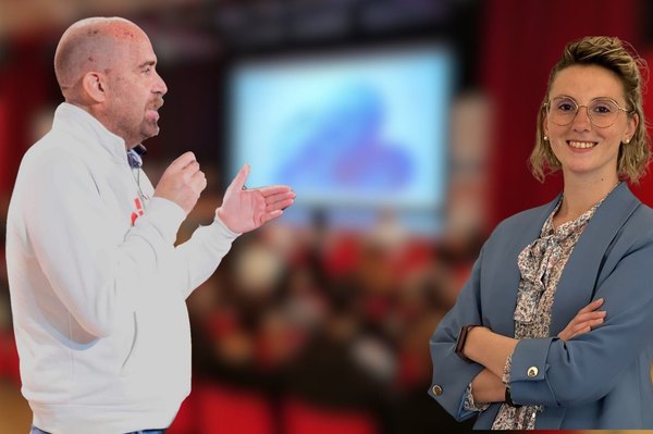 Nella grafica il Presidente provinciale di AIDO, Marco Minali, e l’assessore comunale di Melegnano Serena Mazza