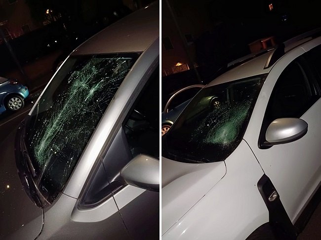 Due auto con i parabrezza danneggiati a San Giuliano 