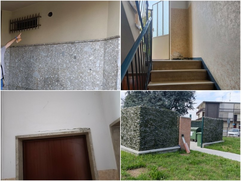 Foto scattate nell'agosto 2023 che testimoniano le problematiche mai risolte dei residenti di via Pascoli 