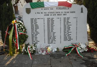 Pola, la lapide a testimonianza dell'eccidio titino 