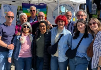 Il gruppo della civica Peschiera in Movimento nella campagna elettorale 2024 