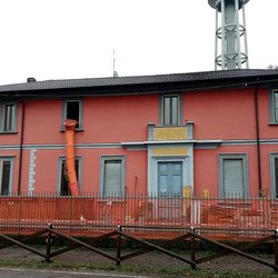 L'ex Municipio di Tribiano durante i lavori di ristrutturazione 