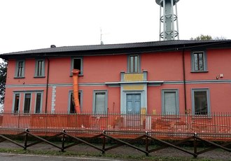 L'ex Municipio di Tribiano durante i lavori di ristrutturazione 