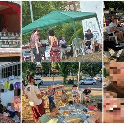 Le foto cernsurate diffuse dal Circolo di Fratelli d'Italia locale 