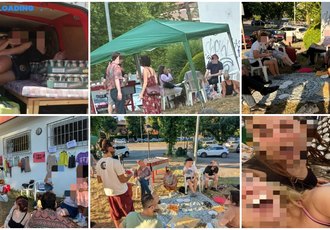 Le foto cernsurate diffuse dal Circolo di Fratelli d'Italia locale 