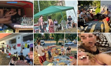 Le foto cernsurate diffuse dal Circolo di Fratelli d'Italia locale 