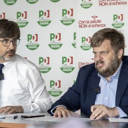 Il consigliere regionale Carlo Borghetti, e il capogruppo Pierfrancesco Majorino 