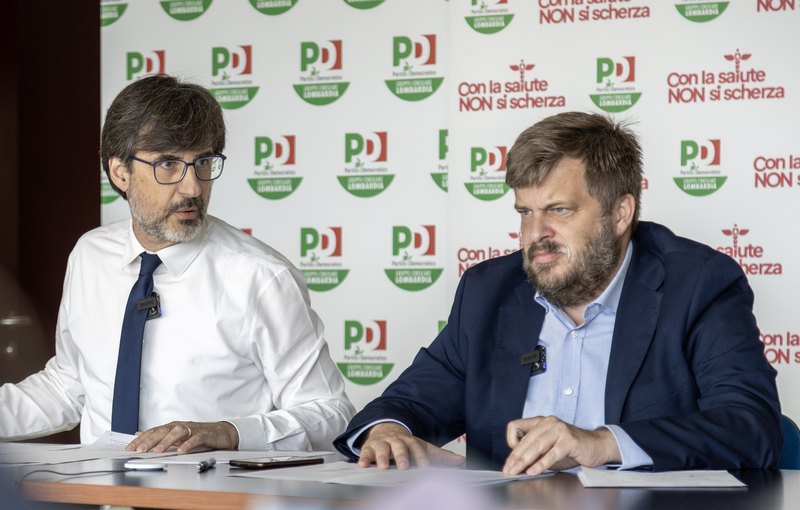 Il consigliere regionale Carlo Borghetti, e il capogruppo Pierfrancesco Majorino 