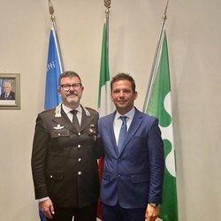 Il sindaco Segala con il Tenente Leone 
