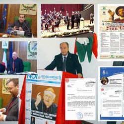 Al centro Luciano Buonocore, ex Presidente del Consiglio comunale di Peschiera Borromeo in una foto d'archivio 
