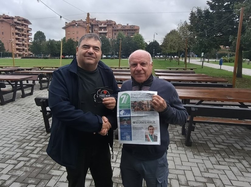 Giulio Carnevale direttore commerciale di 7giorni e Ignazio Ciulla titolare di Radio Free Music 