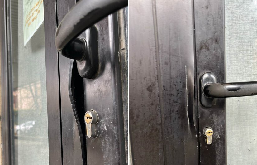 Lo scasso nella porta vetrina 