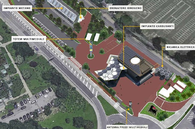 Il progetto dell'avveniristica Eni station 