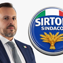 Luca Sirtori e il simbolo con cui si presenterà alle amministrative di fine maggio 