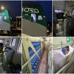La motrice del treno colpita, feriti il manovratore e il capotremo 