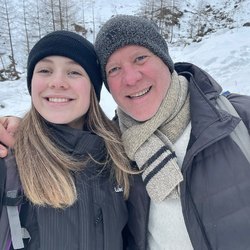 Viola Menichetti con il papà 