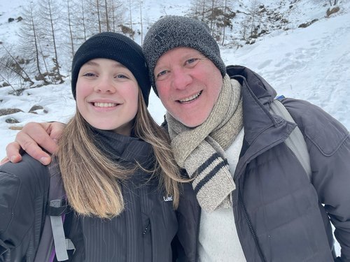 Viola Menichetti con il papà 