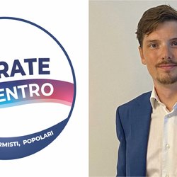 Il simbolo della nuova lista, e a destra l'avv. Marco Griguolo 