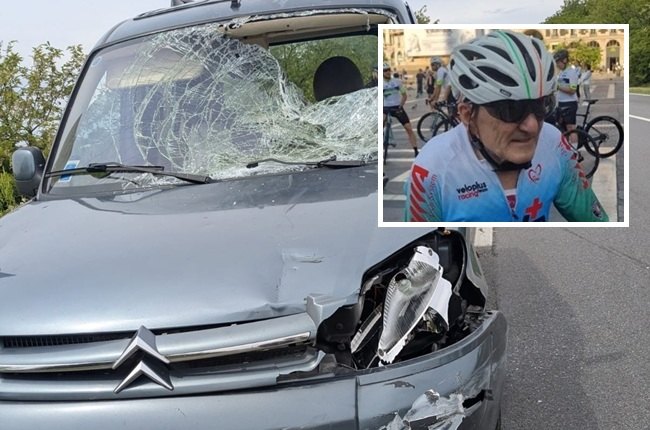 L'auto del 59enne, danneggiata dopo l'impatto mortale 