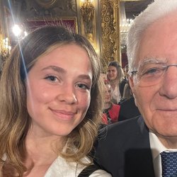 Viola Menichetti con il Presidente Mattarella 