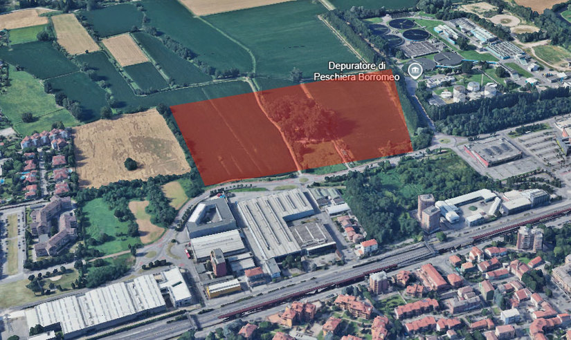 L'area che ospiterà il Capolinea della M3 a Peschiera Borromeo 