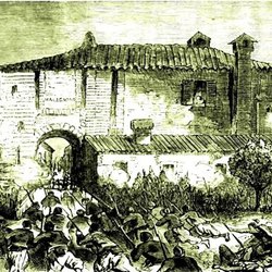 La Battaglia di Melegnano in una stampa d'epoca 