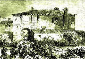 La Battaglia di Melegnano in una stampa d'epoca 