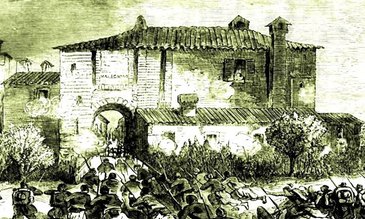 La Battaglia di Melegnano in una stampa d'epoca 