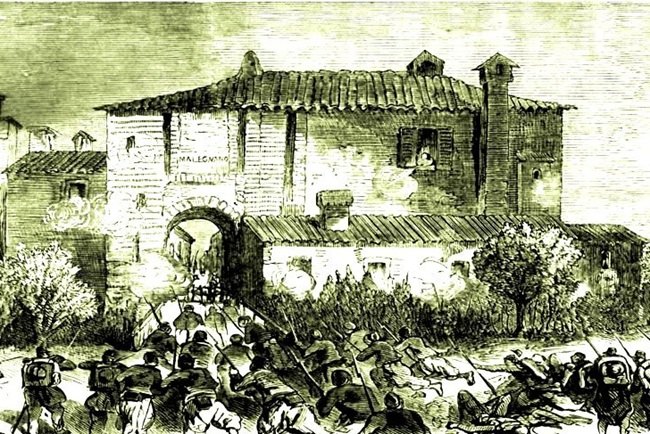 La Battaglia di Melegnano in una stampa d'epoca 