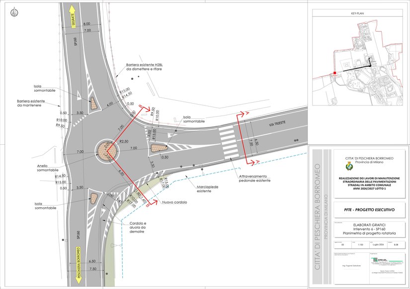 Il progetto della rotonda Via Trieste - Sp 160, San Bovio 