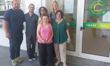 Nella foto Andrea Coden con l'ex sindaco di Segrate, e Claudia Bianchi vicesindaca con delega alla partita 