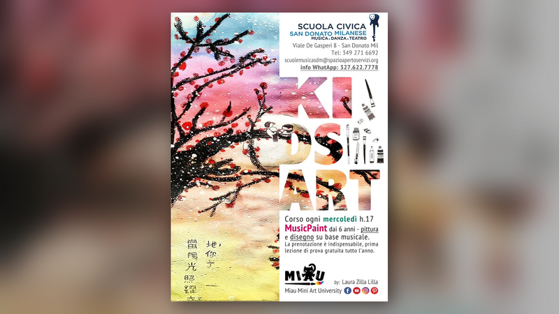 La locandina di Kids art alla Scuola civica San Donato 