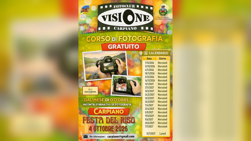 Corso di fotografia gratuito del Fotoclub Visione Carpiano 