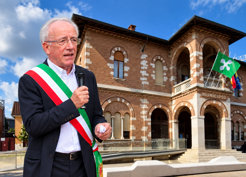 Il Municipio di Paullo e il sindaco Luigi Agostino Gianolli 