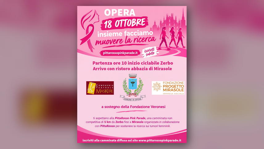 La locandina della PittaRosso Pink Parade a Opera 