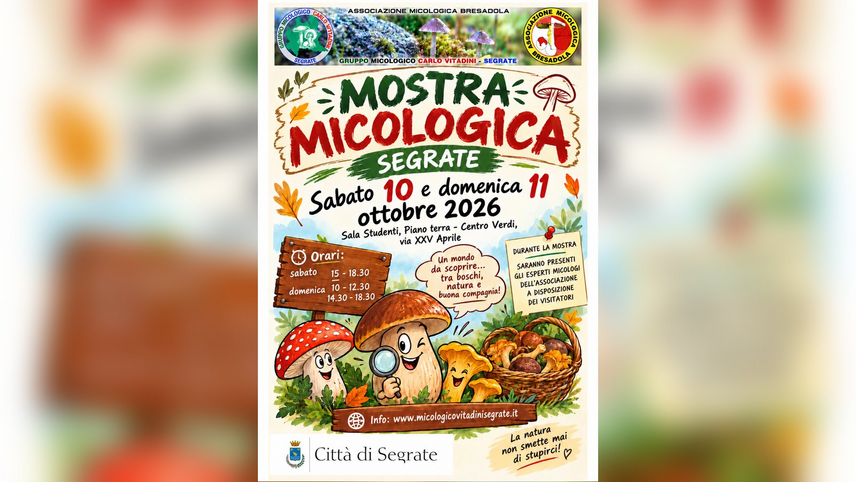 Mostra micologica 2026 a Segrate 