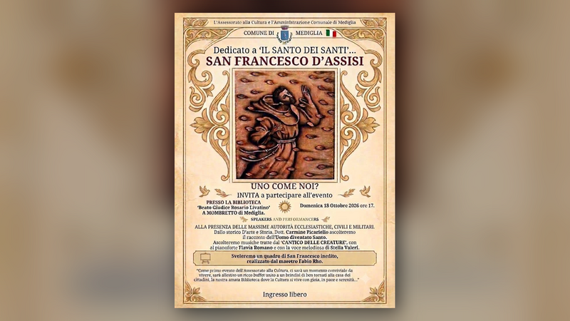 La locandina dell'evento su San Francesco a Mombreto 