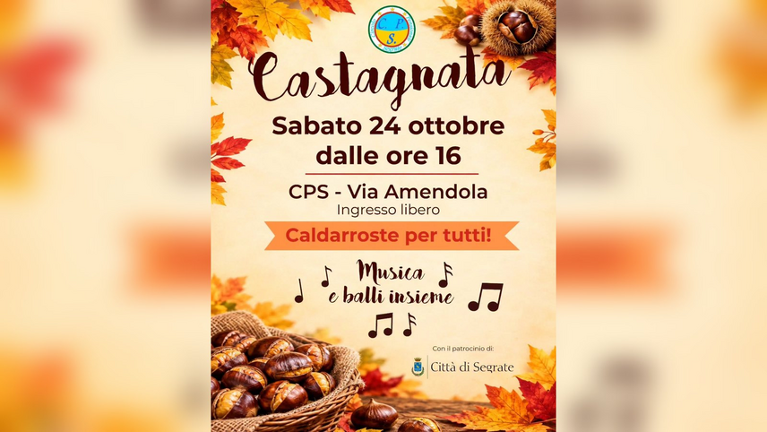 La locandina della Castagnata al Cps di Rovagnasco, sabato 24 ottobre a Segrate 