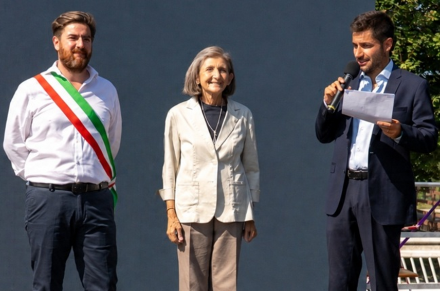 Da sx: il sindaco Di Chio, la Delegata CONI Claudia Giordani, l'assessore Figini 