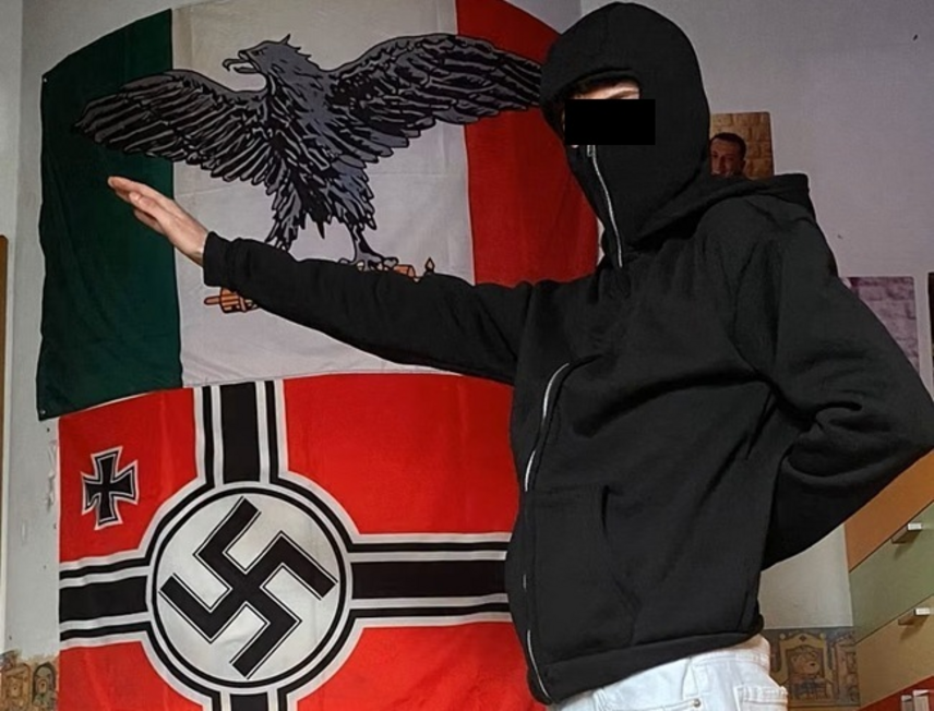 Il giovane suprematista in una immagine diffusa dai carabinieri 