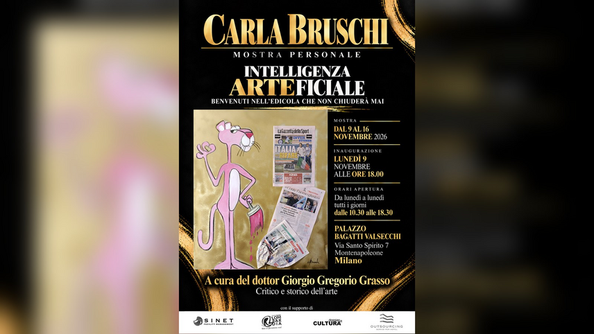 La locandina della mostra «Intelligenza Arteficiale» di Carla Bruschi 