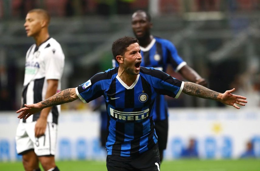 during the Serie A match between FC Internazionale and Udinese Calcio at Stadio Giuseppe Meazza on September 15, 2019 in Milan, Italy. 