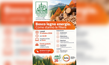 Uncem Aiel webinar Bosco legno energia 12 ottobre 2026 