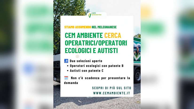 La campagna di CEM Ambiente per la ricerca di operatori ecologici e autisti 