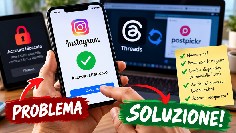 Instagram bloccato durante la verifica dell’email 