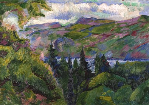 Umberto Boccioni, Il lago, 1916 olio su tela 